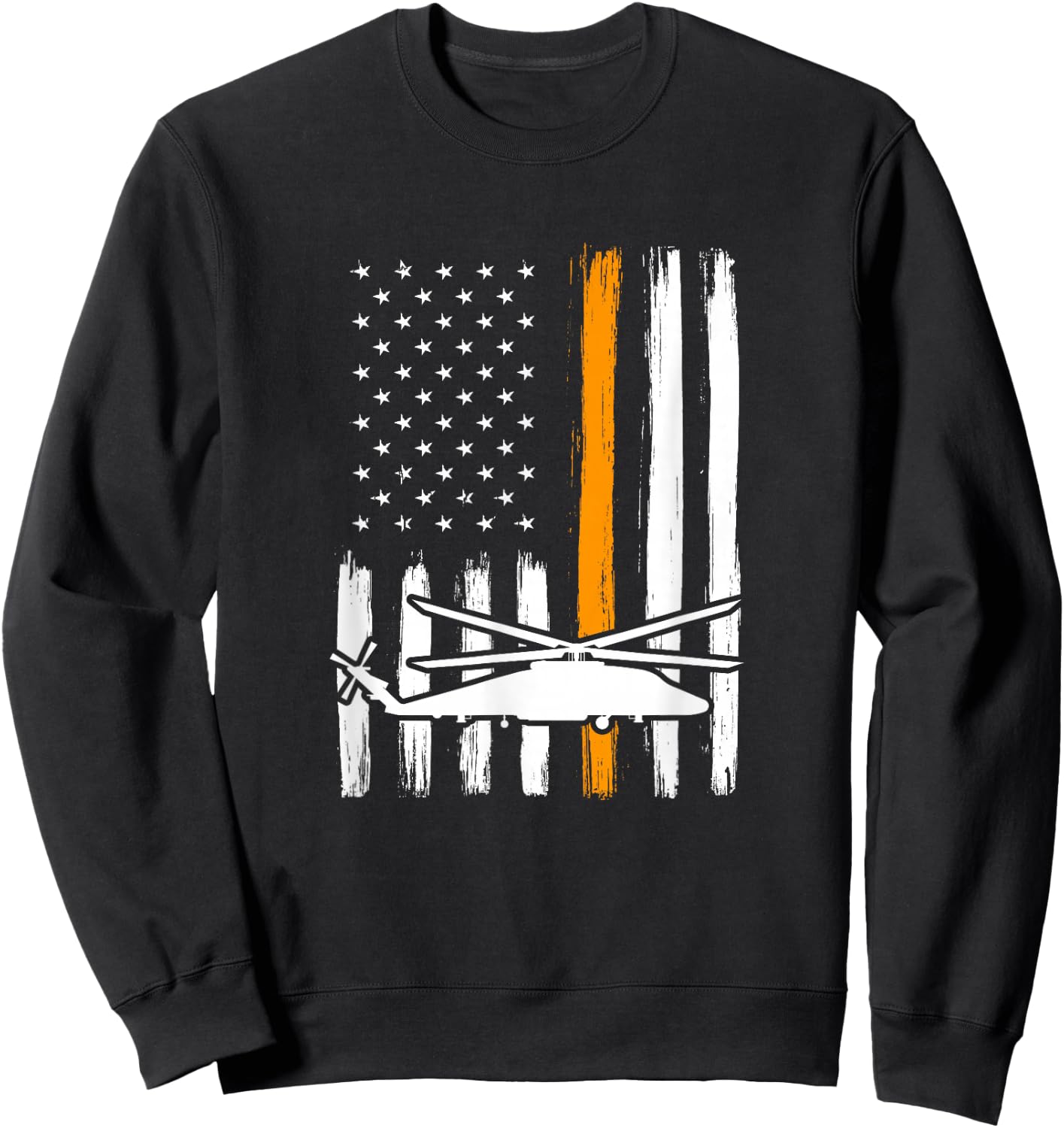 Thin Orange Line Search And Rescue - Retired Coast Guard Sweatshirt - Sweatshirt | Black