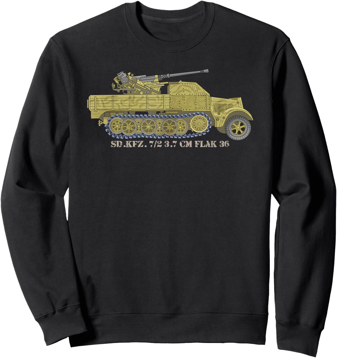 Sd.Kfz. 7/2 3.7 cm FlaK 36 German WW2 Anti-Aircraft Truck Sweatshirt - Sweatshirt | Black