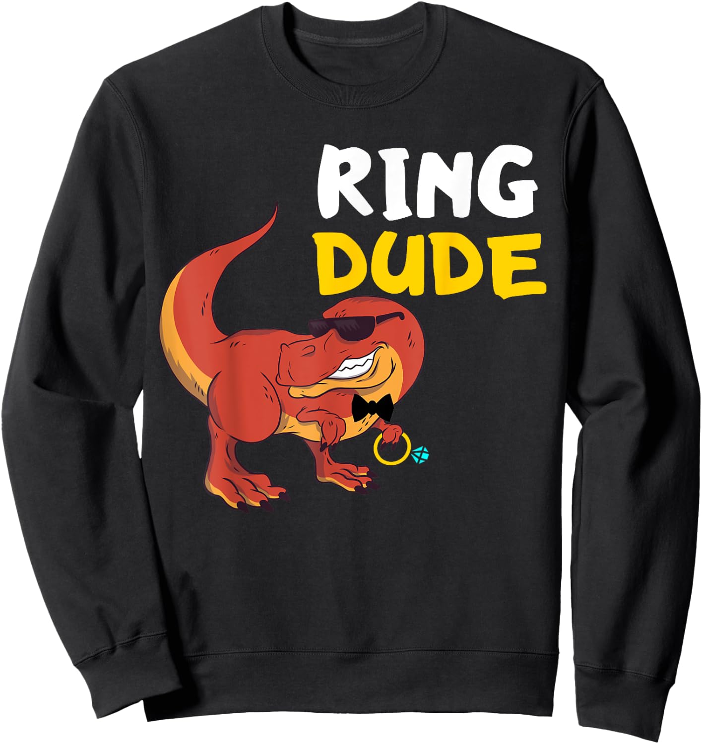 Ring Bearer Ring Dude Dino Wedding Party Wedding Party Sweatshirt - Sweatshirt | Black