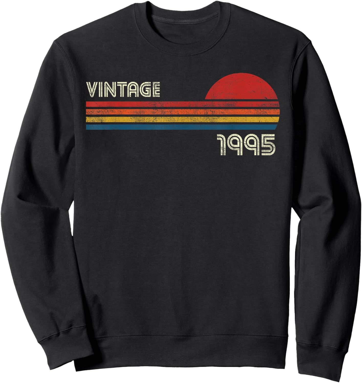 Vintage 1995 Chest Stripe 27 Birthday Sweatshirt - Sweatshirt | Black
