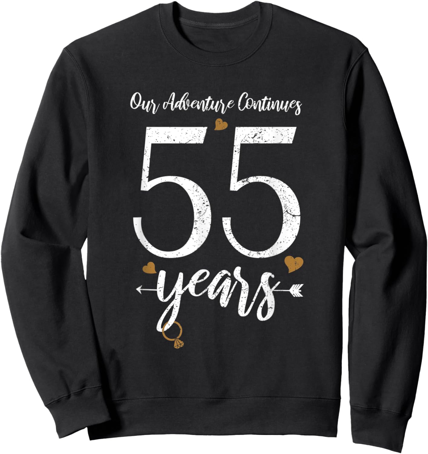 Our Adventures Continues 55 Years - 55th Wedding Anniversary Sweatshirt - Sweatshirt | Black