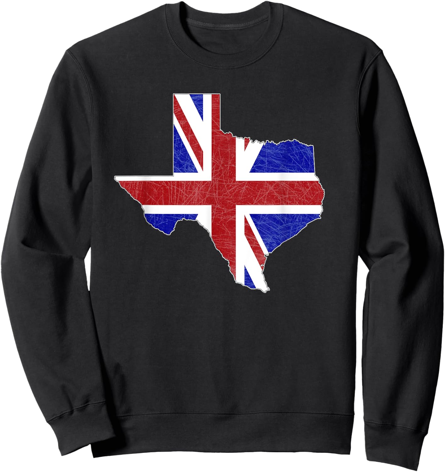 British Texas - UK Union Jack Flag Texas State Shape Design Sweatshirt - Sweatshirt | Black