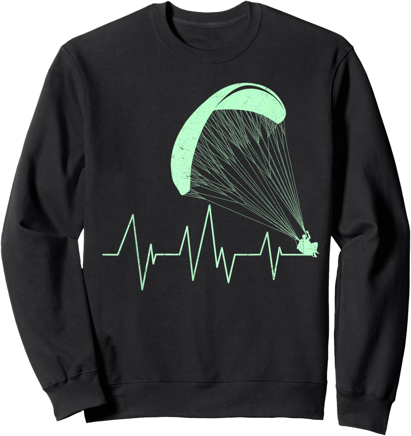 Paraglider Heartbeat Paraglider Heart Paraglider Sweatshirt - Sweatshirt | Black