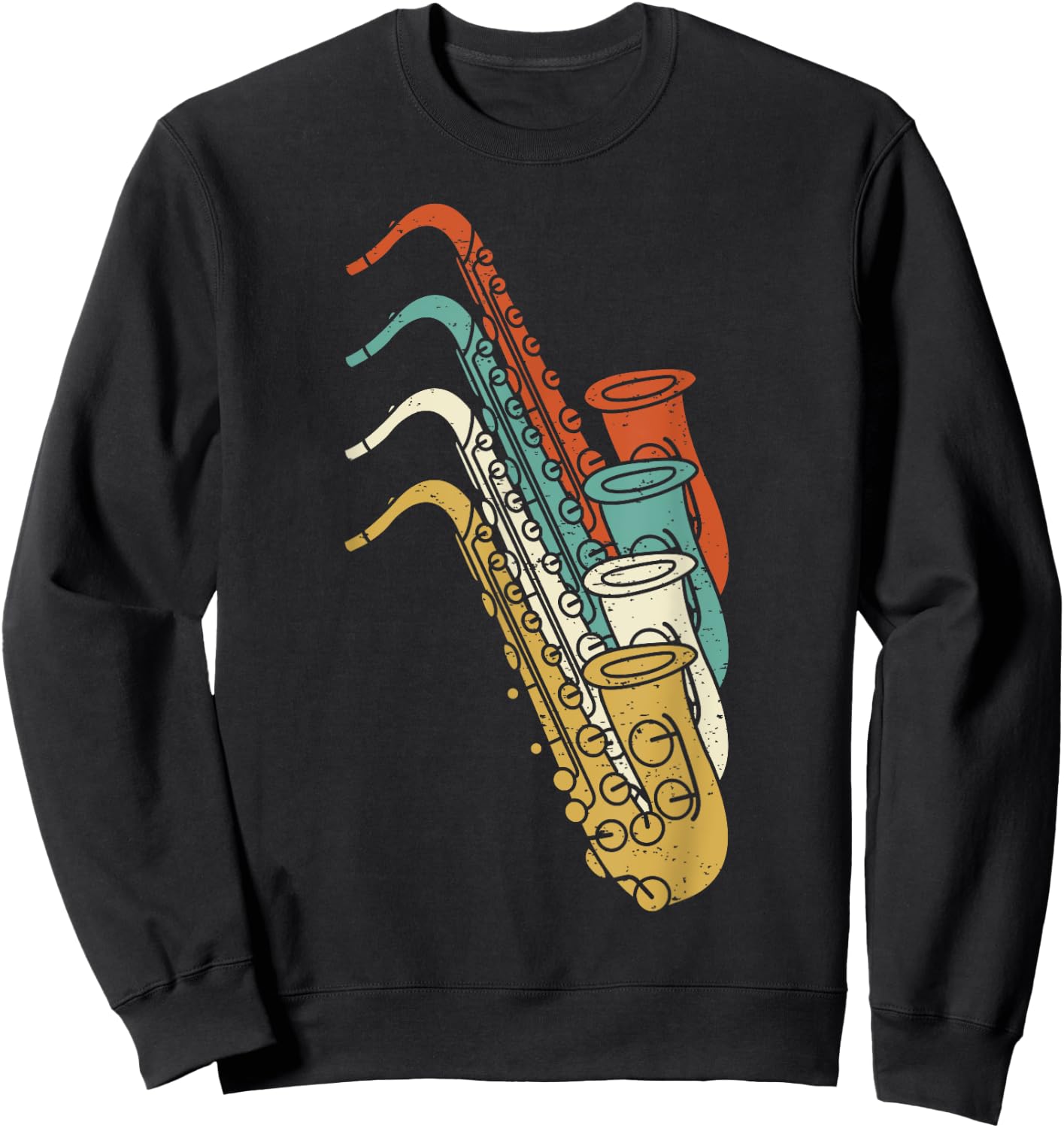 Saxophonist Saxist Sax I Vintage Saxophone Sweatshirt - Sweatshirt | Black