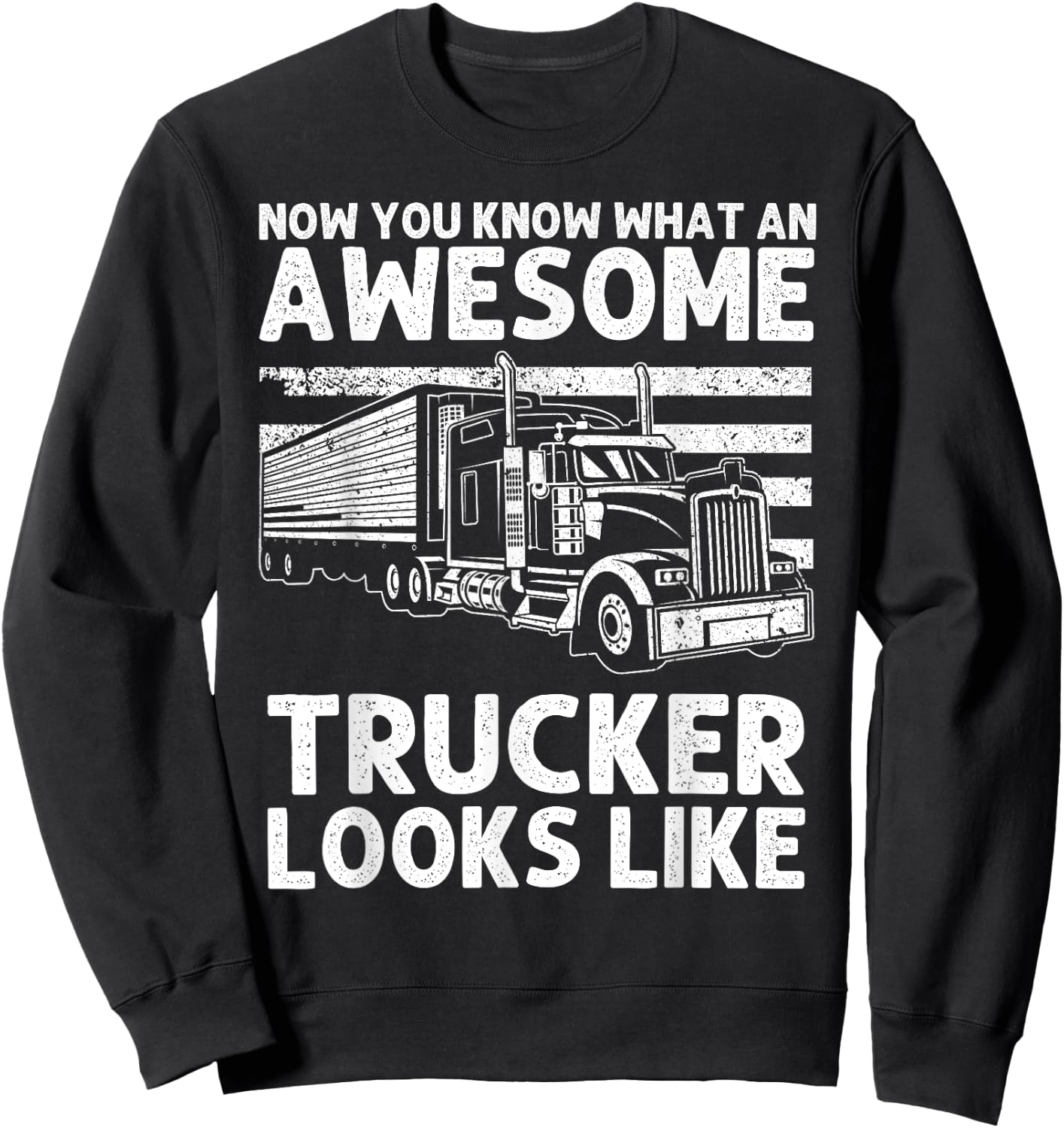 Best Truck Driver Art Dad Women Trucking CDL Trucker Sweatshirt - Sweatshirt | Black