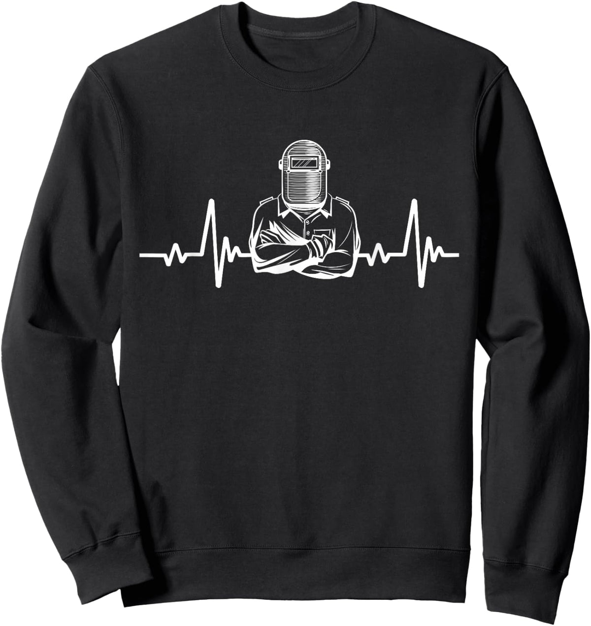 Heartbeat welding heartbeat welder welder motif Sweatshirt - Sweatshirt | Black
