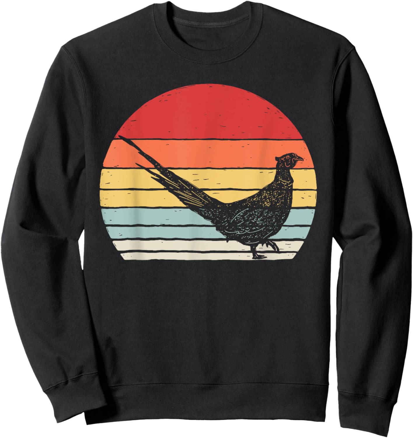Vintage Retro Pheasant Bird Sweatshirt - Sweatshirt | Black