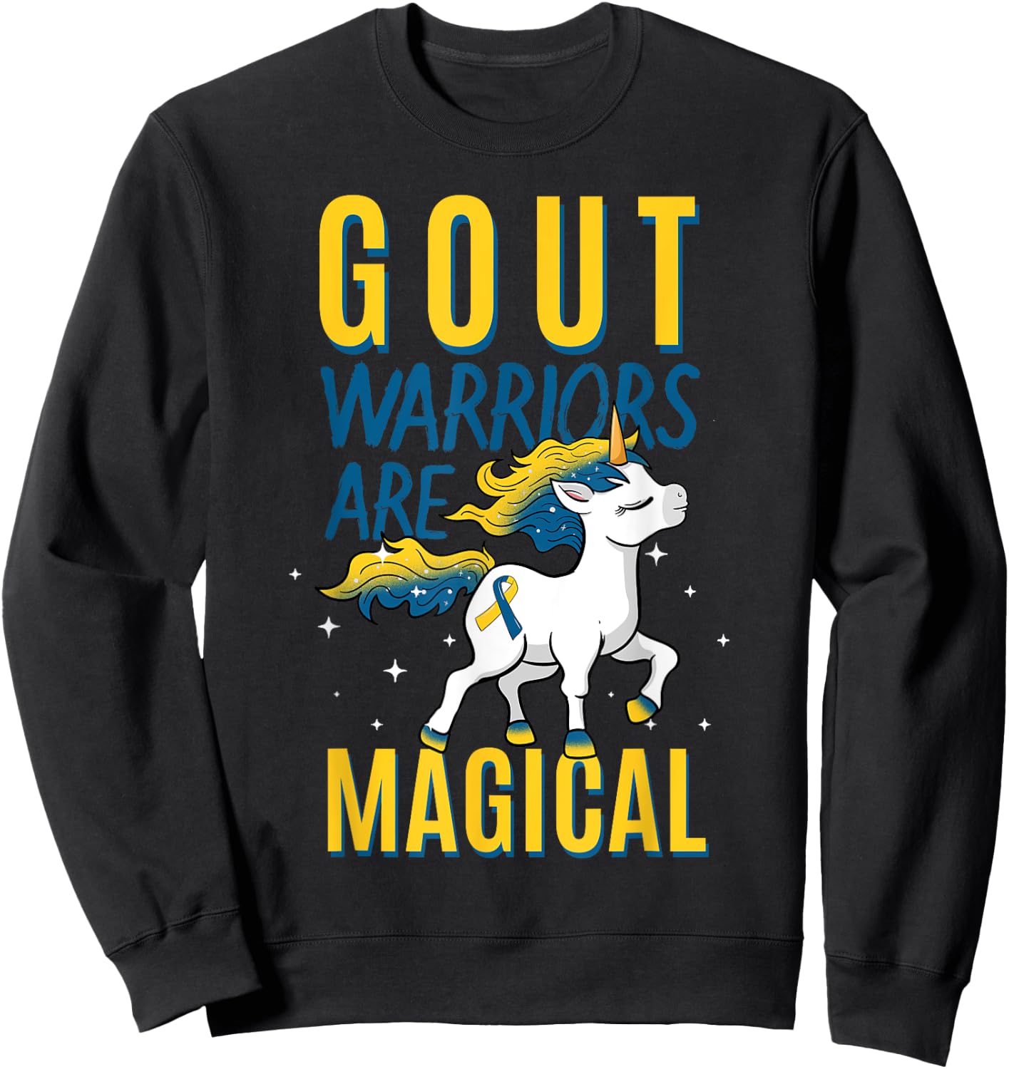 Gout Warrior Awareness Ribbon Warrior Arthritis Podagra Sweatshirt - Sweatshirt | Black