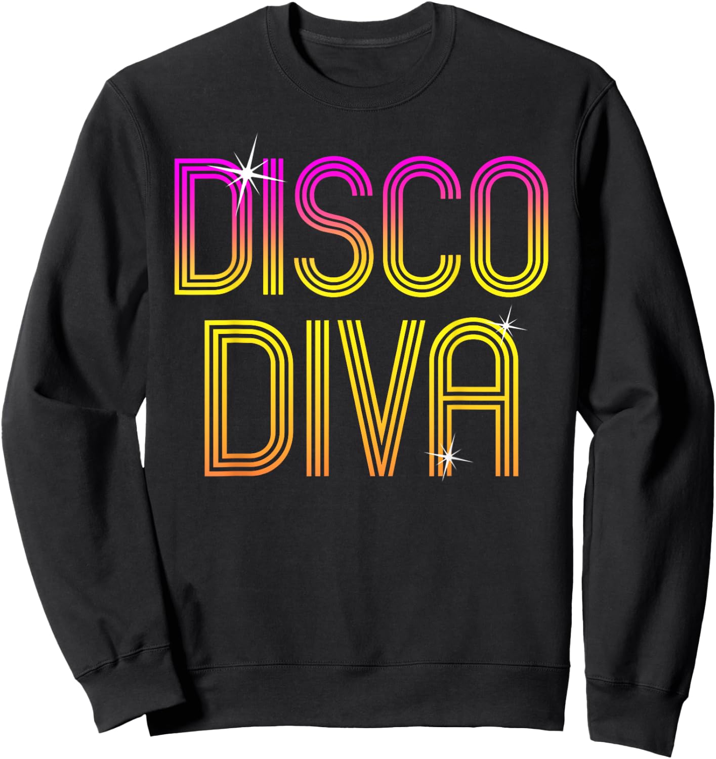 Vintage Retro Disco Diva 70s 80s Family Party Dance Theme Sweatshirt - Sweatshirt | Black