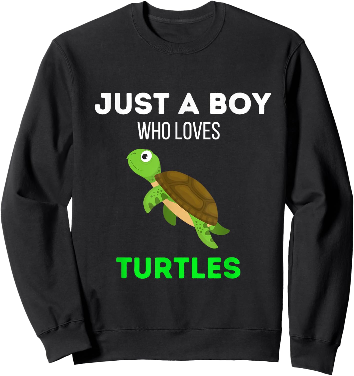 Just A Boy Who Loves Turtles Funny Turtle Lover Sweatshirt - Sweatshirt | Black