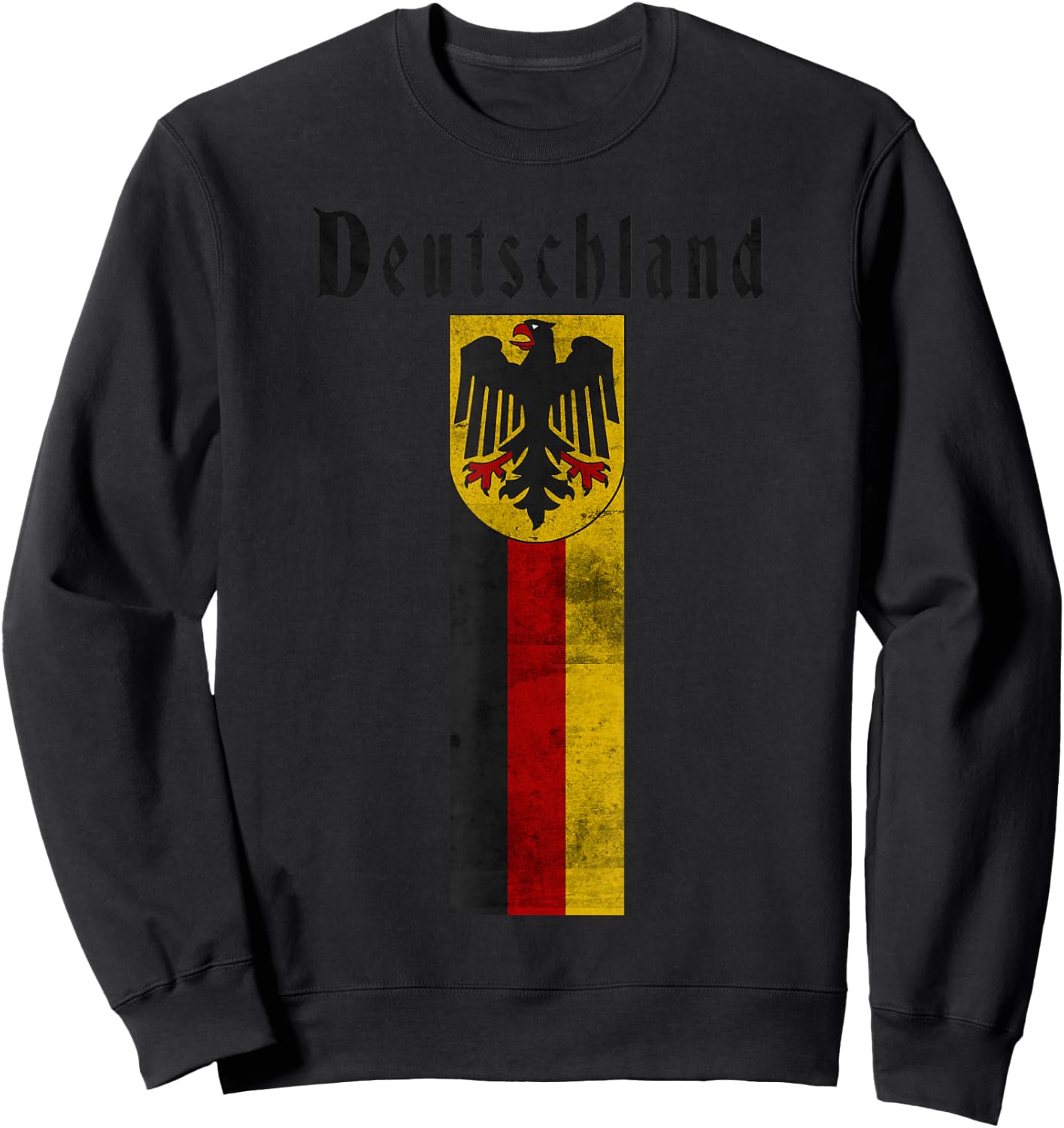 Deutschland German Vintage Flag Banner Coat of Arms Eagle Sweatshirt - Sweatshirt | Black