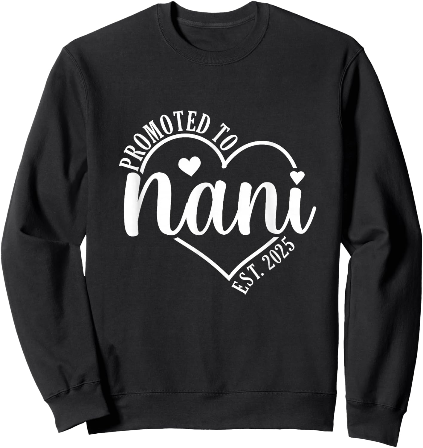 Promoted To Nani Est 2025 New Grandparents Baby Announcement Sweatshirt - Sweatshirt | Black