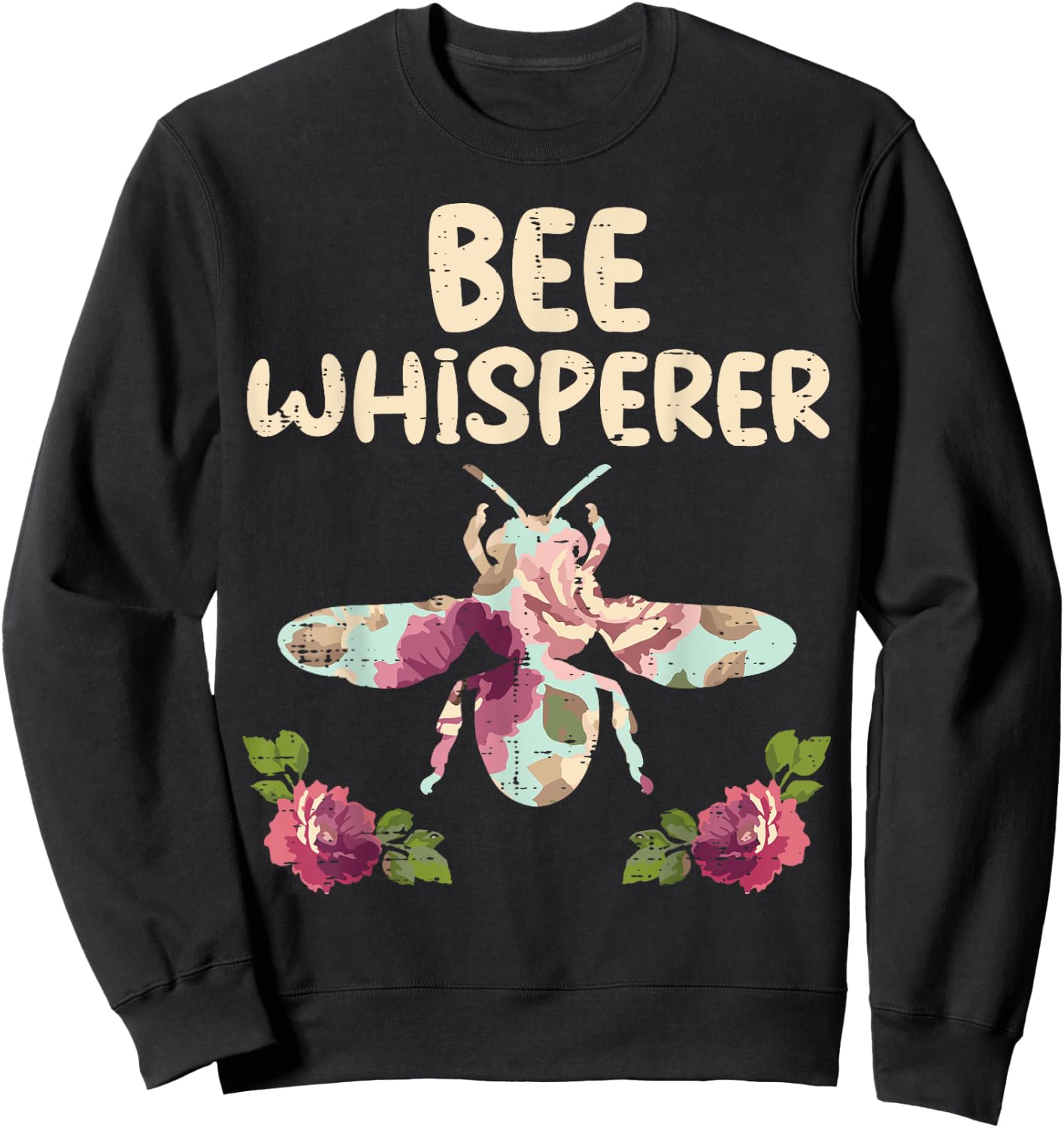Bee Whisperer Flower Funny Beekeeper Apiarist Men Women Sweatshirt - Sweatshirt | Black