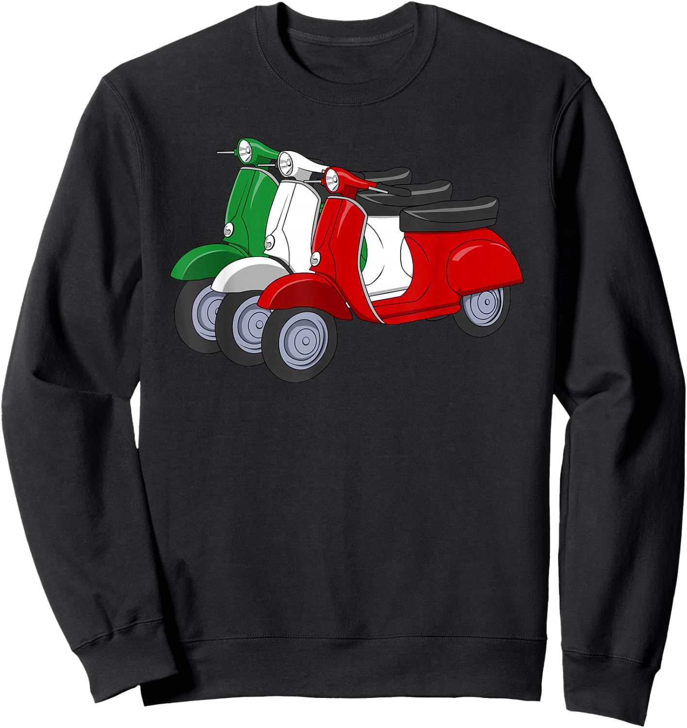Italy Scooter Moped Flag Italian Flag Sweatshirt - Sweatshirt | Black