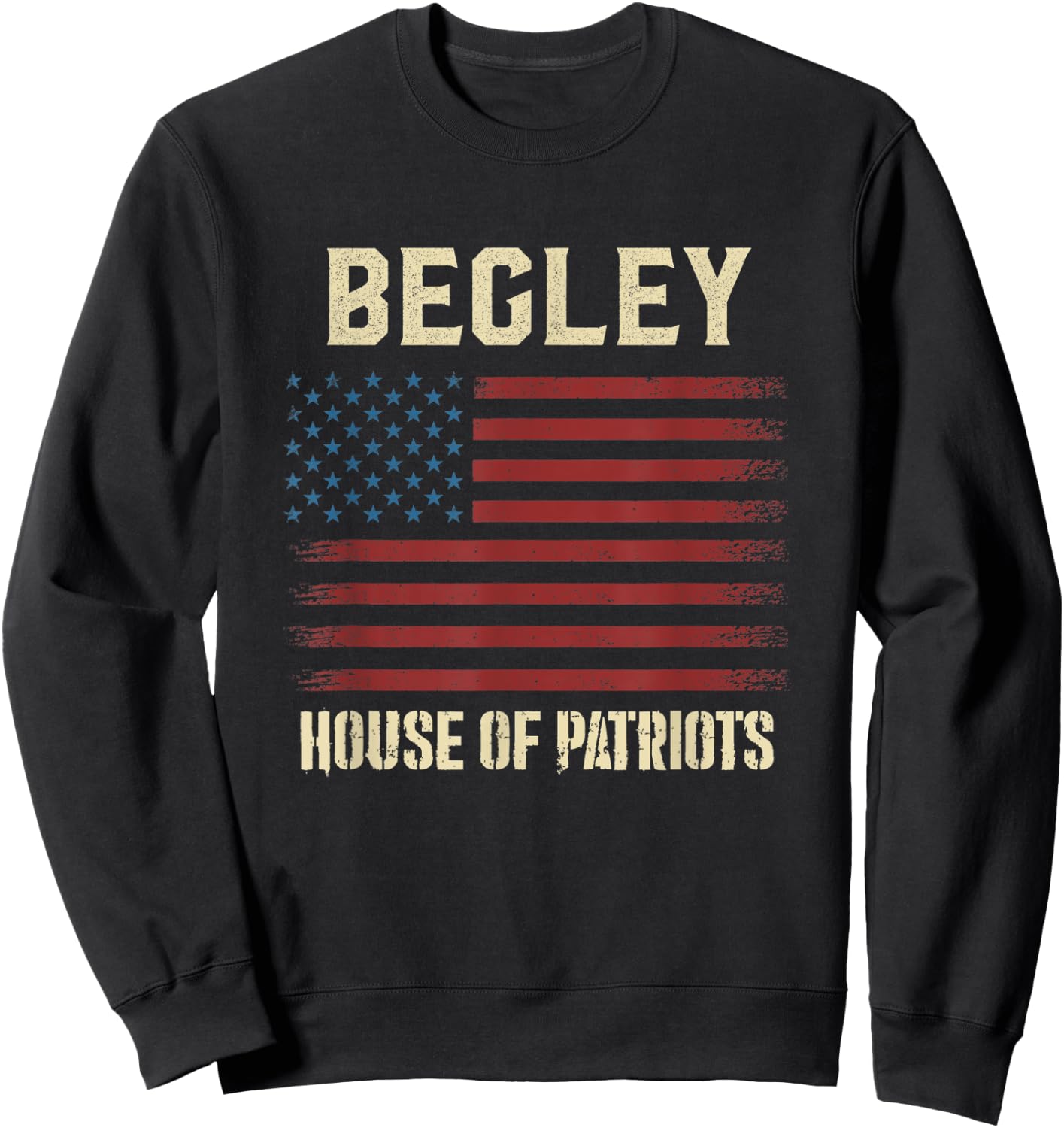 BEGLEY Last Name Surname American Flag Family Sweatshirt - Sweatshirt | Black