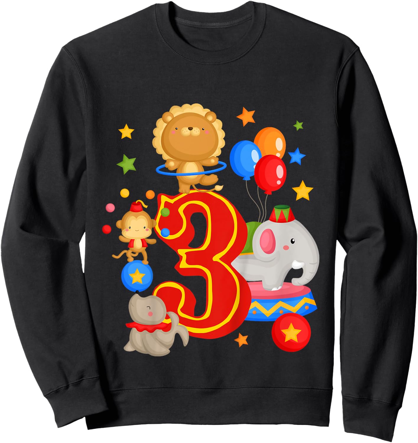Circus Birthday 3rd Birthday Carnival 3 Years Old Sweatshirt - Sweatshirt | Black