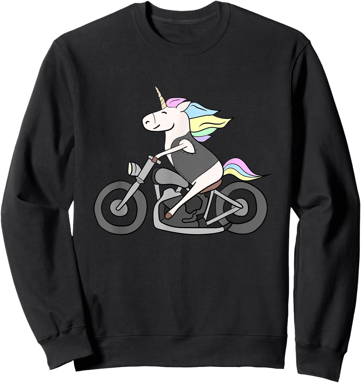Born To Bike Unicorn I Motorcycle Fan Biker Fun Sweatshirt - Sweatshirt | Black