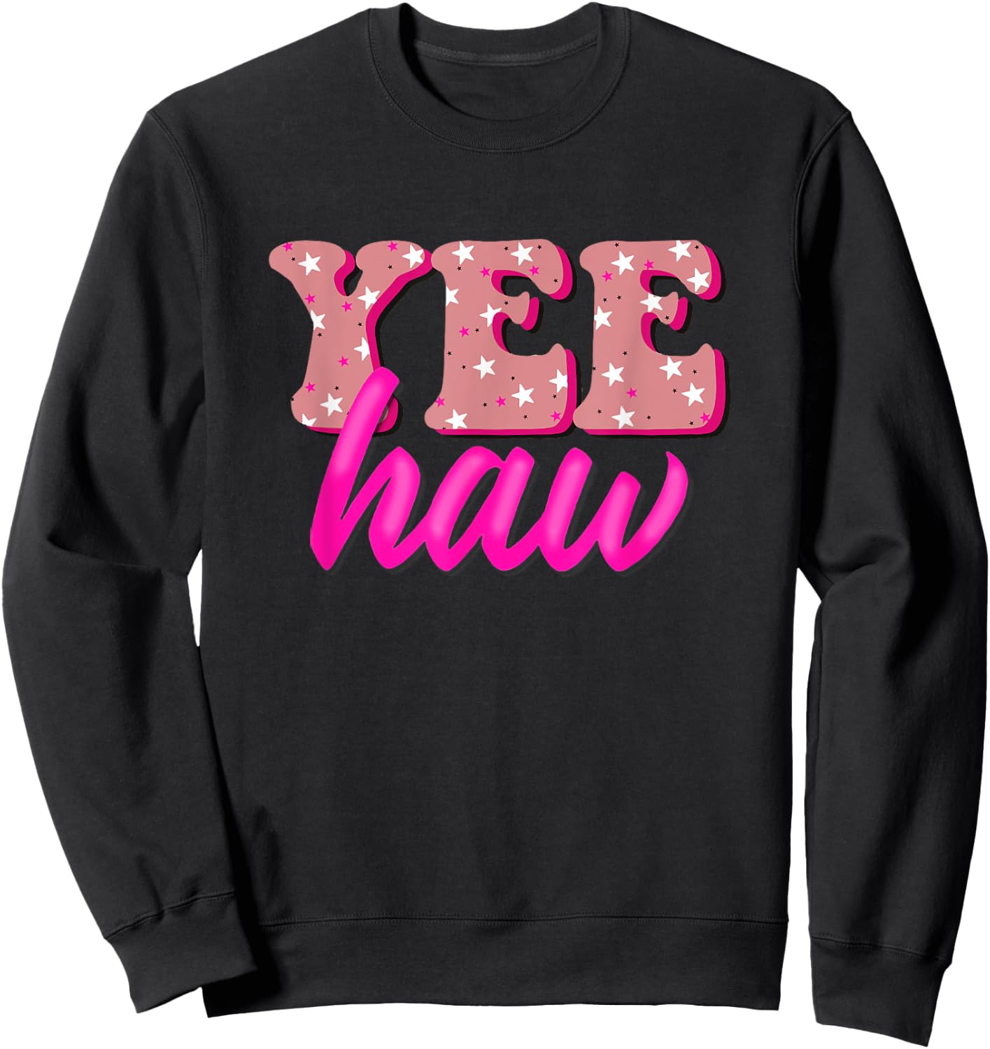 Retro Yee Haw Howdy Rodeo Western Country Southern Cowgirl Sweatshirt - Sweatshirt | Black
