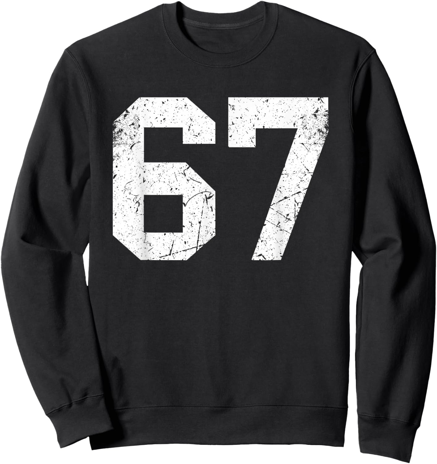 Vintage White Sports Team Number #67 Sweatshirt - Sweatshirt | Black
