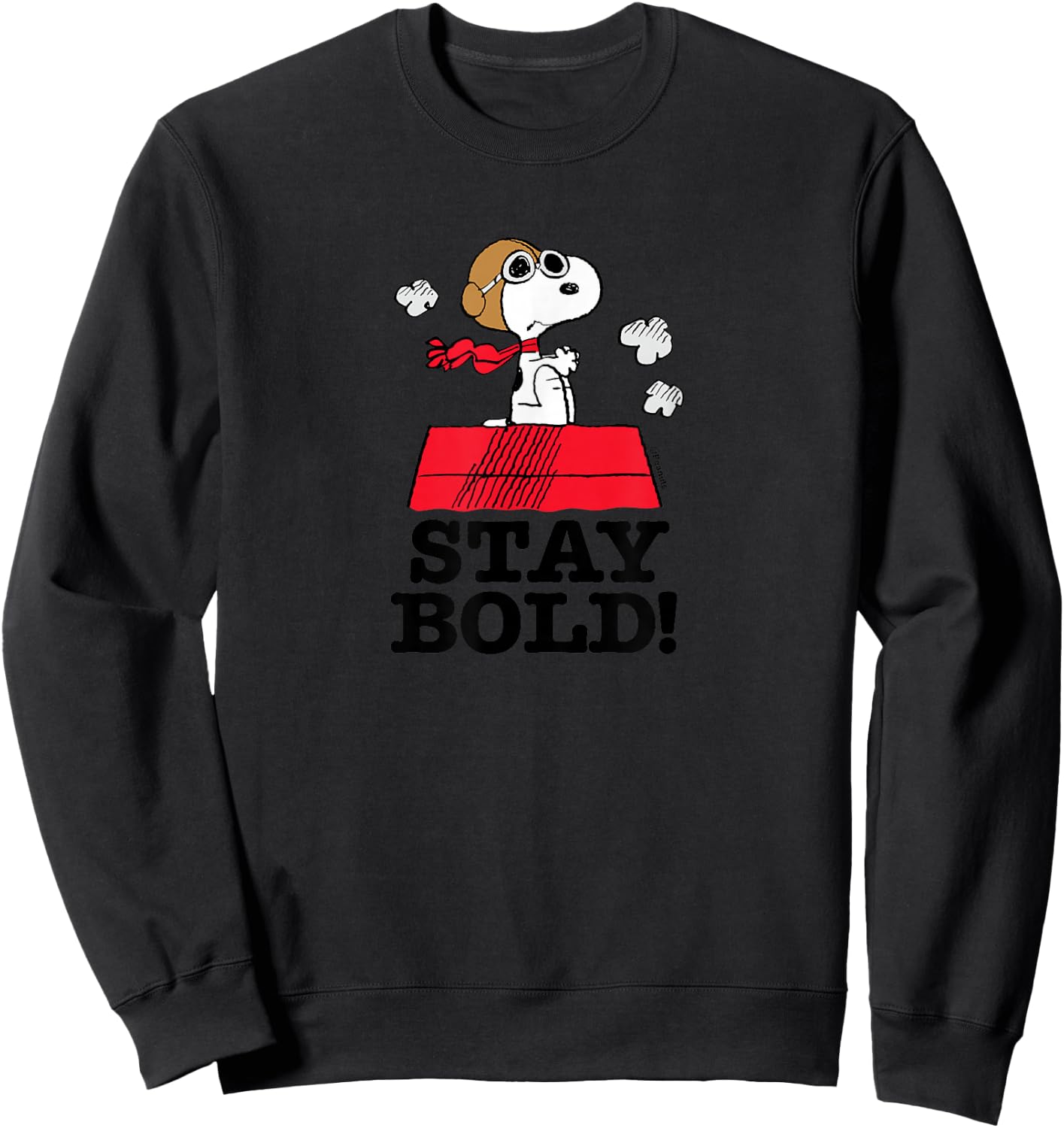 Peanuts - Snoopy Flying Ace Stay Bold Dog House Sweatshirt - Sweatshirt | Black