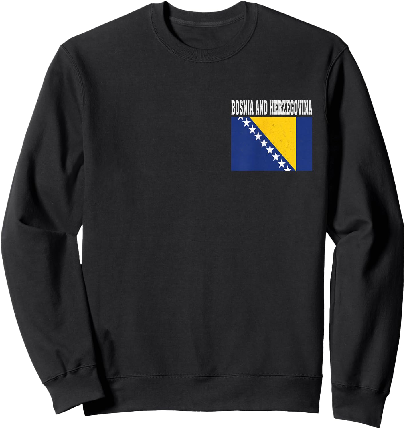 Bosnia and Herzegovina Flag Patriotic National Souvenir Sweatshirt - Sweatshirt | Black