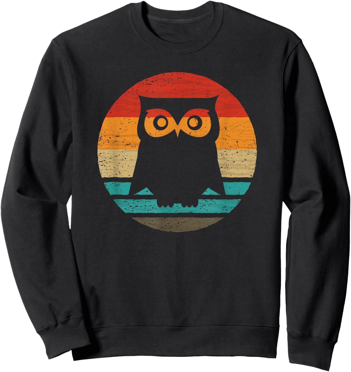 Owl Retro Style Vintage Sweatshirt - Sweatshirt | Black