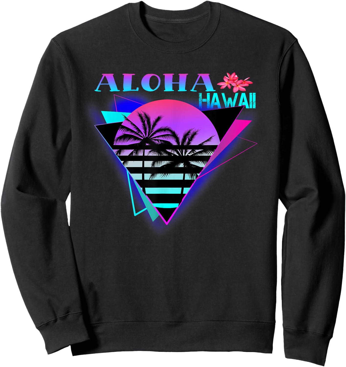 Aloha Hawaii Island Palm Beach Men Women Sweatshirt - Sweatshirt | Black