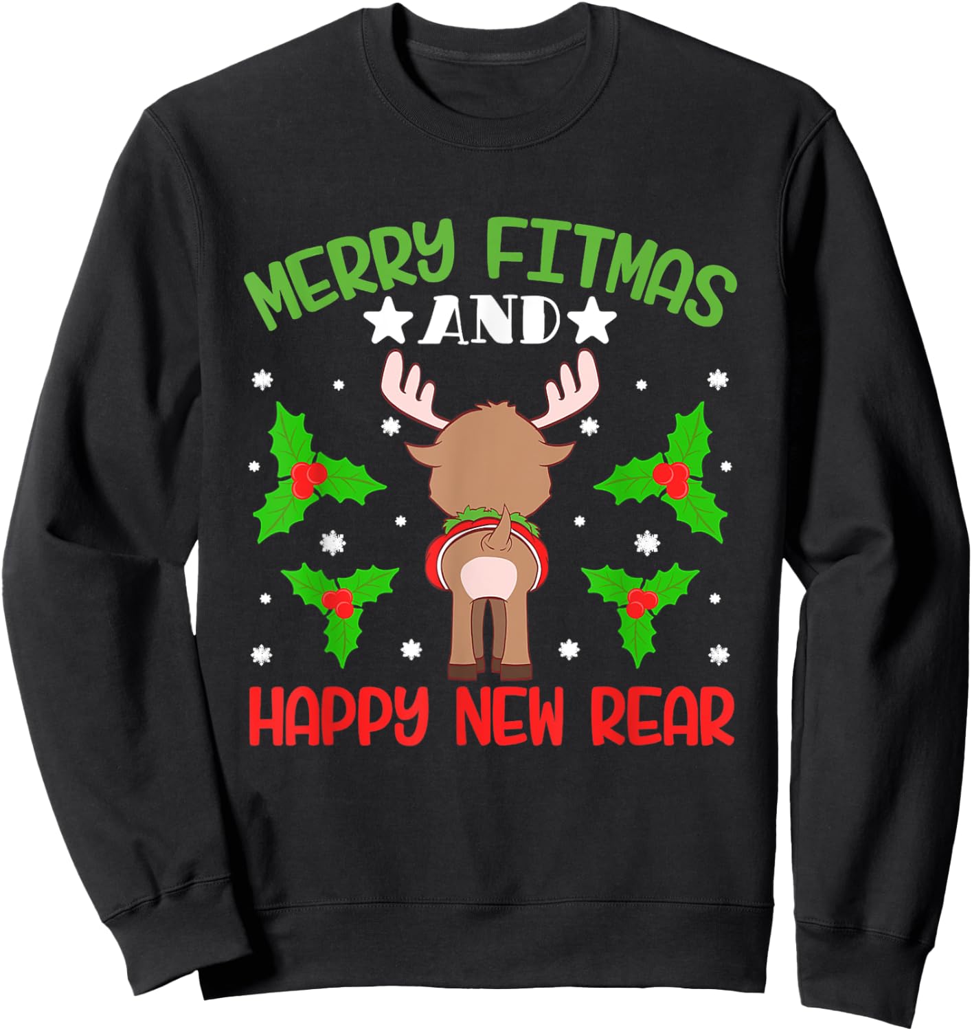 Merry Fitmas and a Happy New Year Sweatshirt - Sweatshirt | Black