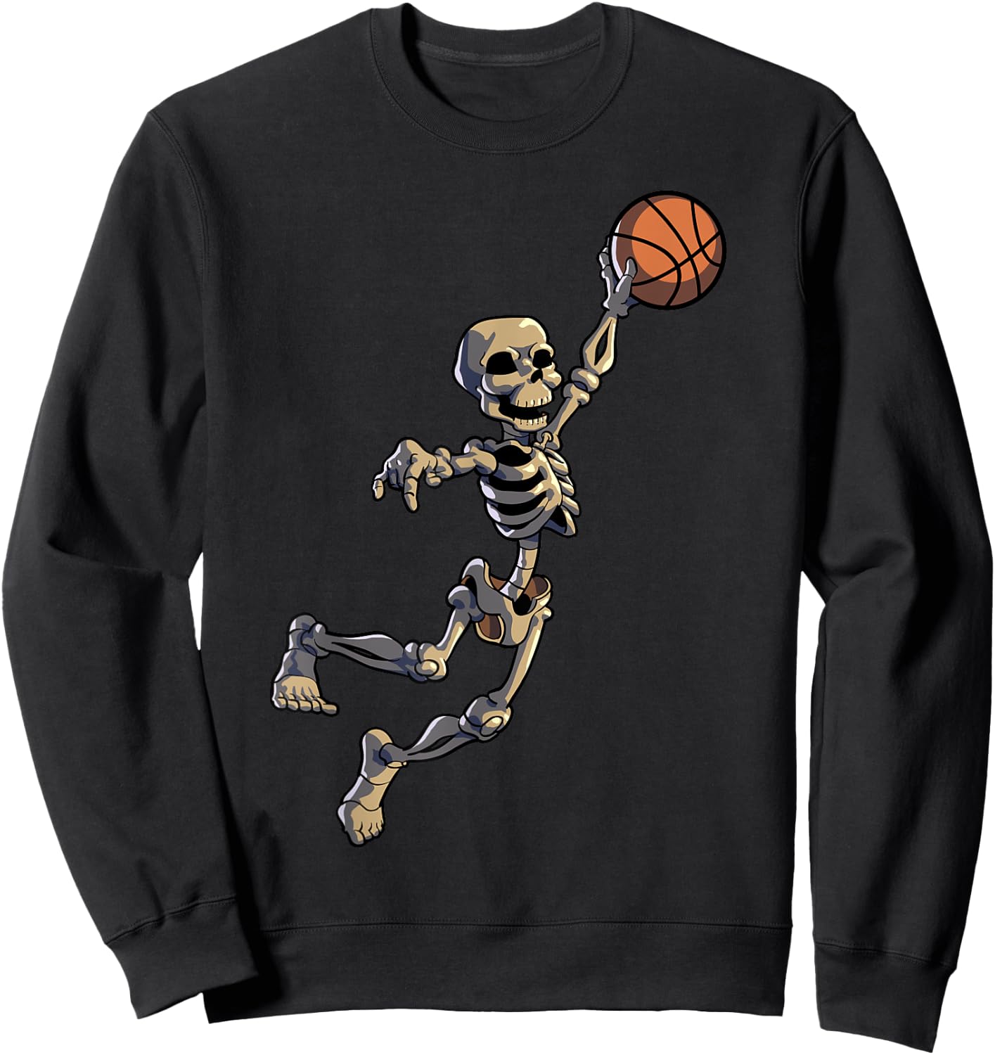 Basketball Skeleton Halloween Men Boys Basketball Halloween Sweatshirt - Sweatshirt | Black