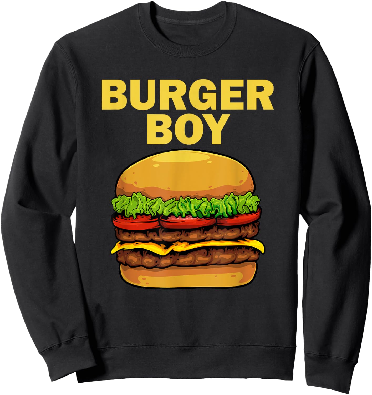 Cool Burger Art For Boys Men Hamburger Cheeseburger Lovers Sweatshirt - Sweatshirt | Black
