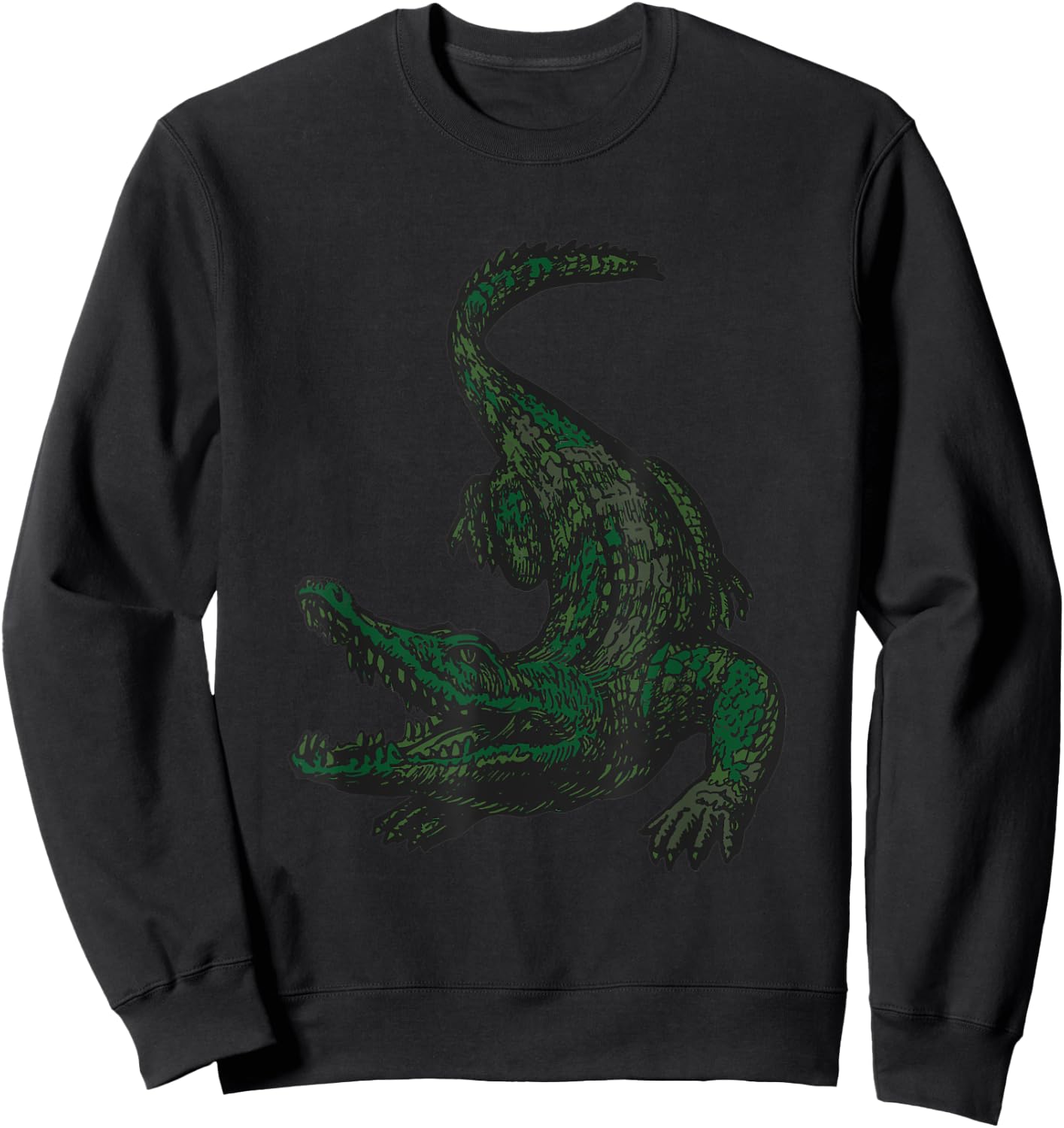 Military Alligator Camo Crocodile Veteran Sweatshirt - Sweatshirt | Black