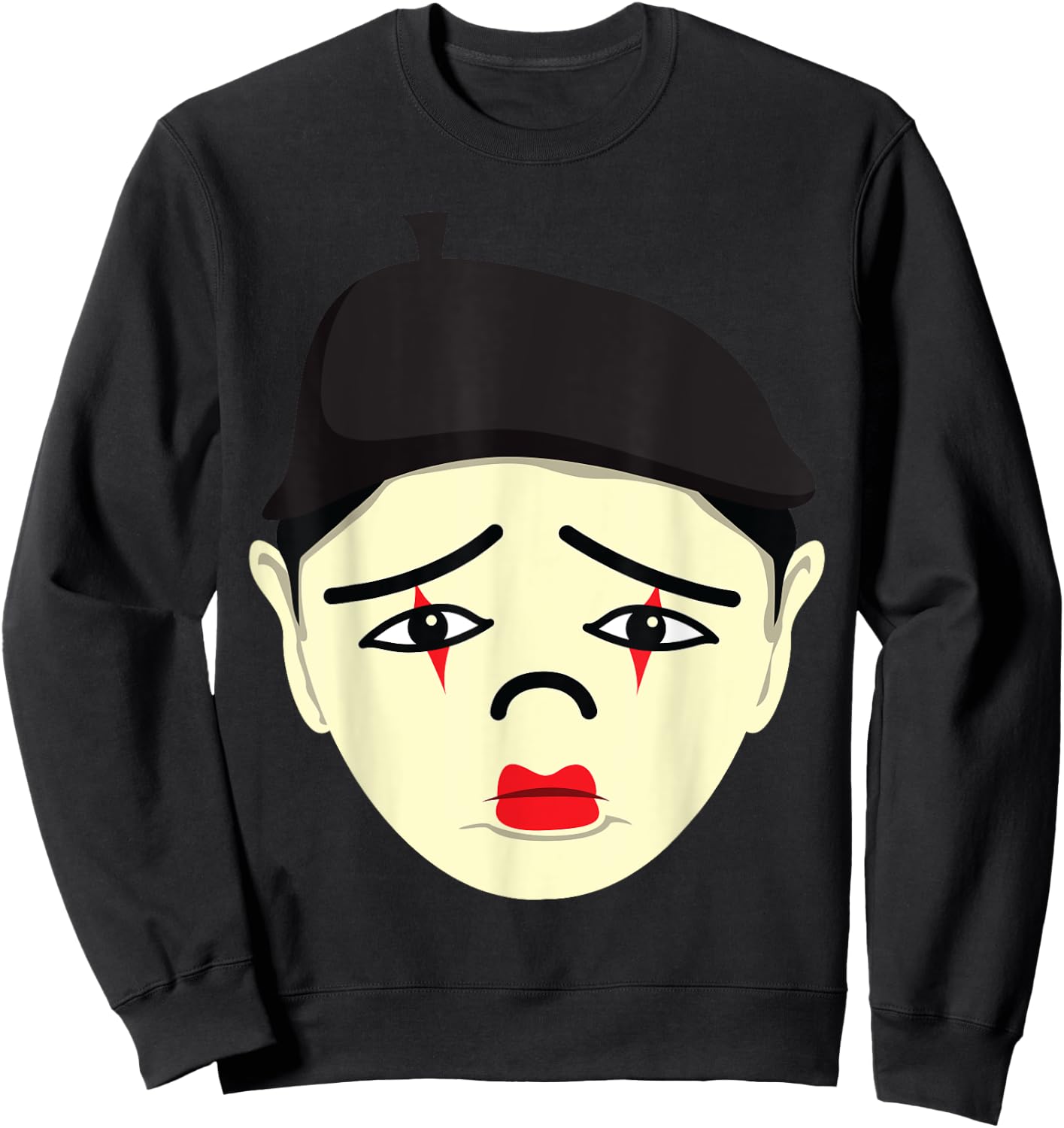 Mime Face Lazy DIY Halloween Costume Funny Clown Sweatshirt - Sweatshirt | Black