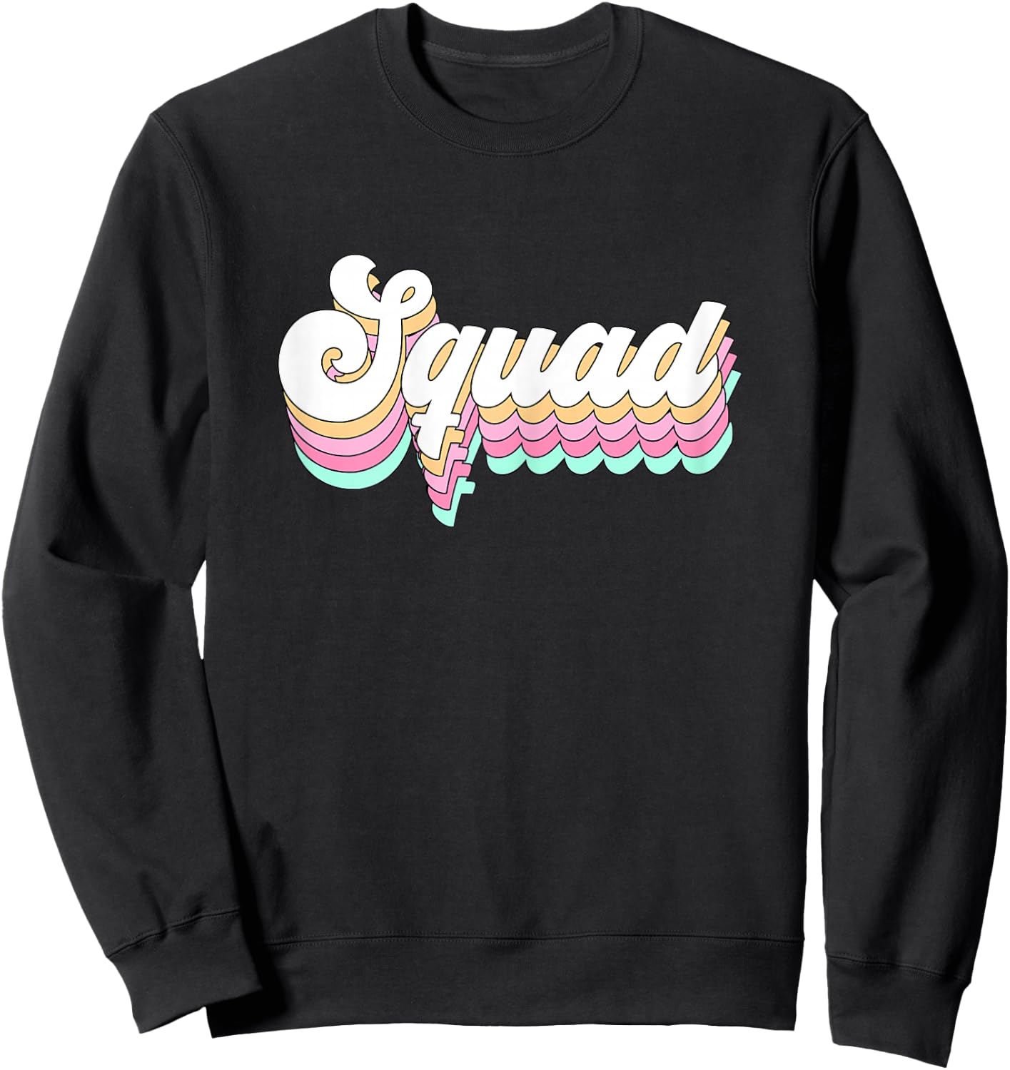 Bride Squad Retro Bachelorette Party for Bridesmaid Groovy Sweatshirt - Sweatshirt | Black