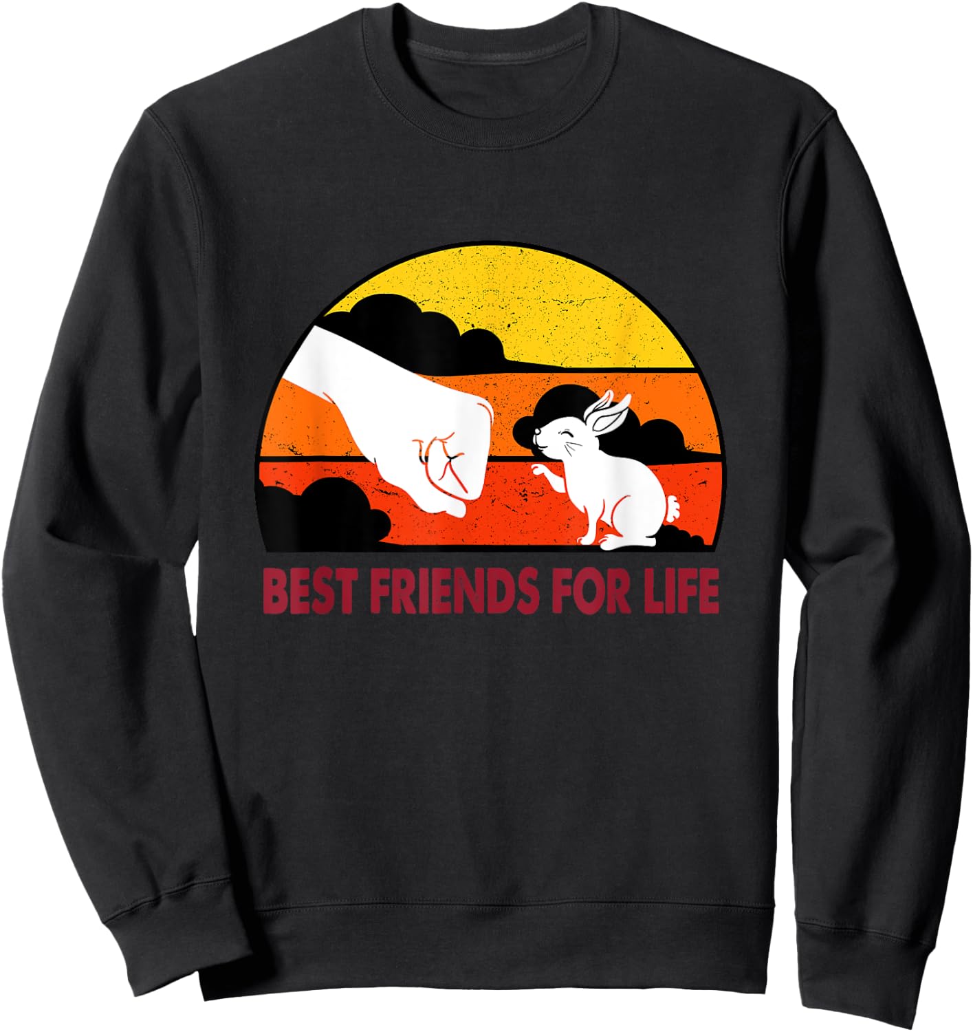 Best Friends For Life Rabbit Best Friends BFF Rabbit Sweatshirt - Sweatshirt | Black