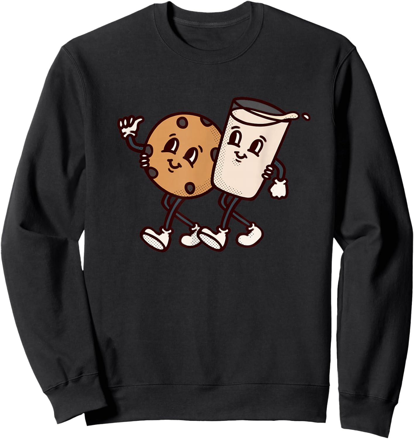 BFF Milk and Chocolate Chip Cookie are BFFS Best Friends Sweatshirt - Sweatshirt | Black