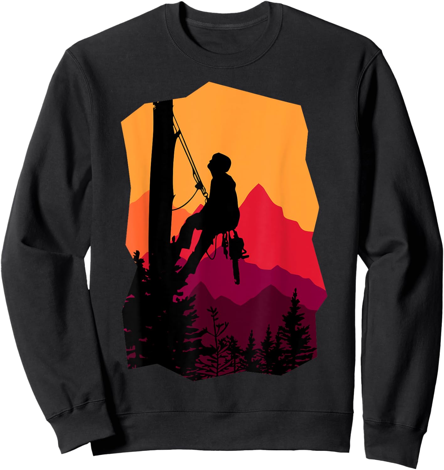 Cool Arborist Tree Surgeon Apparel Arborist Arboriculturist Tree Surgeon Retro Graphic Black -Youth Small Sweatshirt - Sweatshirt | Black