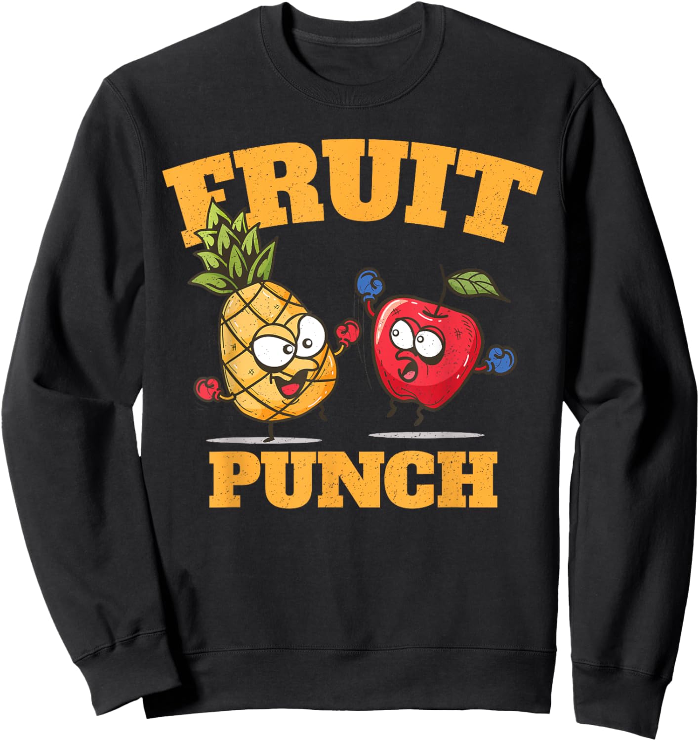 Funny Pineapple Apple Boxing Juice Tropical Fruit Punch Sweatshirt - Sweatshirt | Black