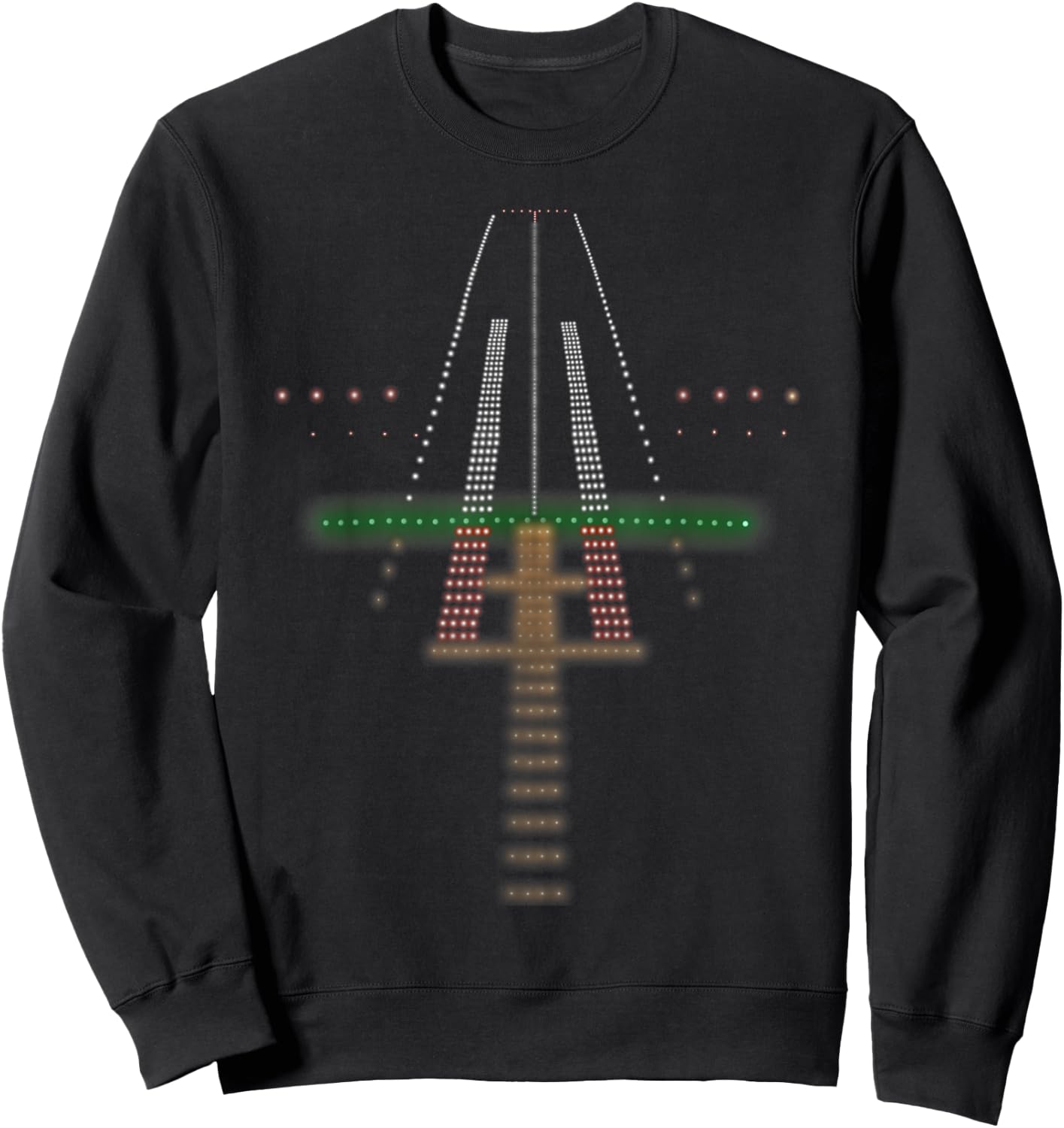 On Glideslope Airport Runway Lights Pilot Aviation Design Sweatshirt - Sweatshirt | Black