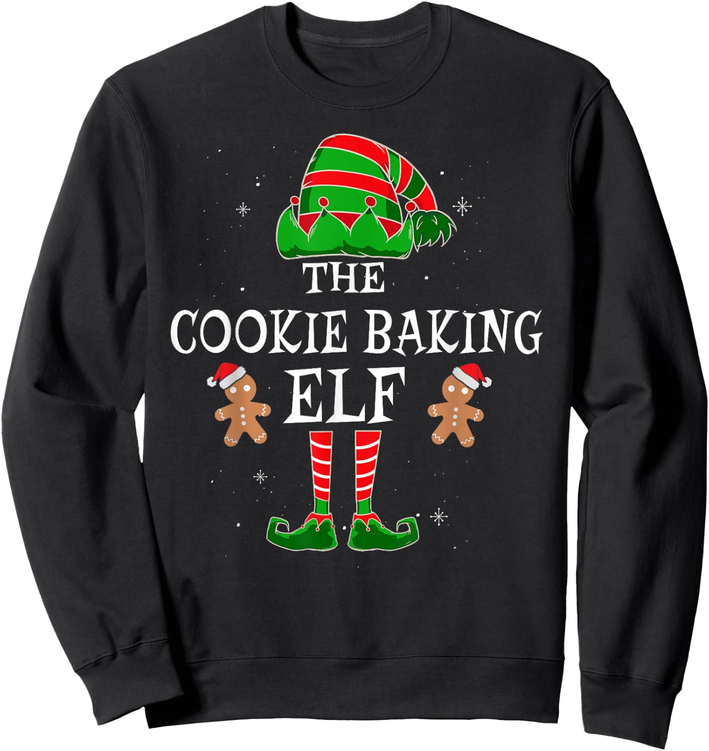 The Cookie Baking Elf Group Matching Family Christmas Funny Sweatshirt - Sweatshirt | Black