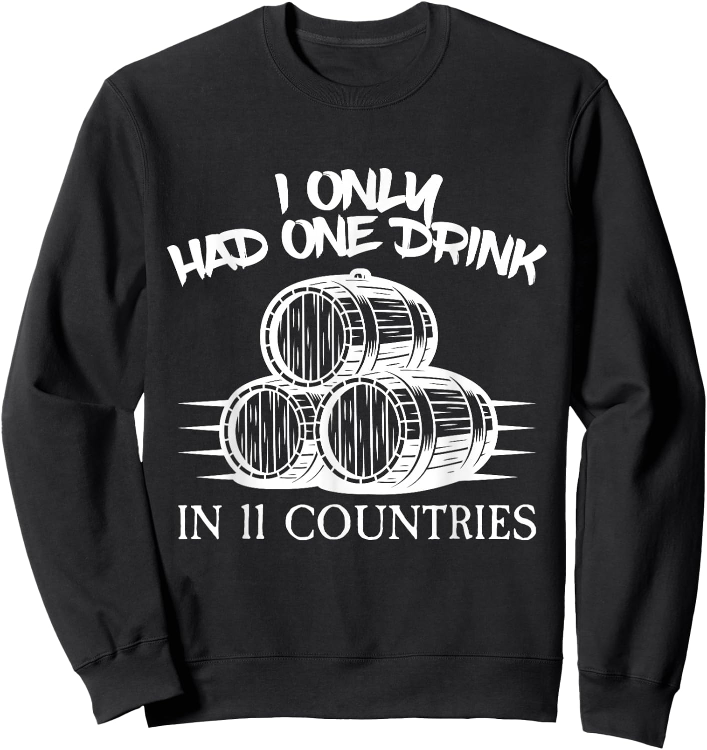 Drinking Around the World Adult Vacation Showcase 11 Country Sweatshirt - Sweatshirt | Black