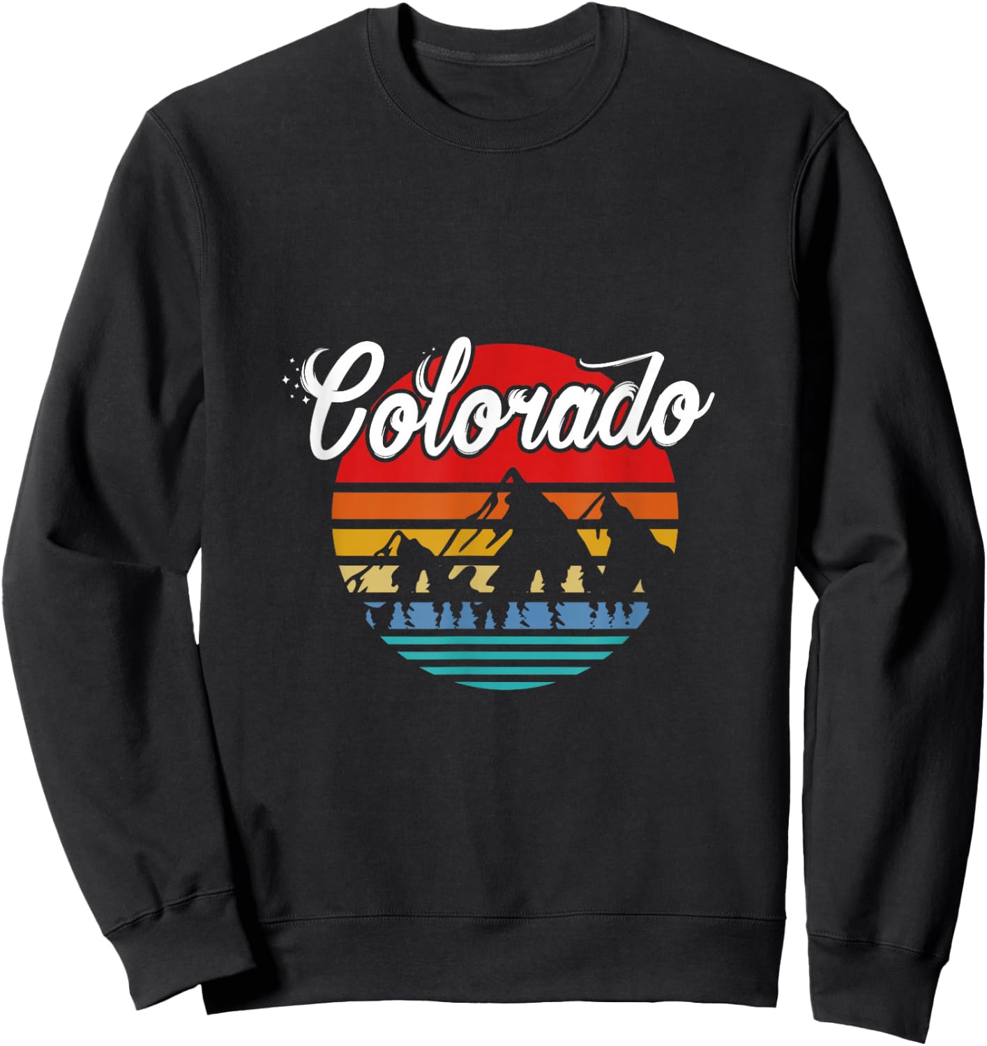Colorado State Mountain Outdoor Vacation Retro Sweatshirt - Sweatshirt | Black