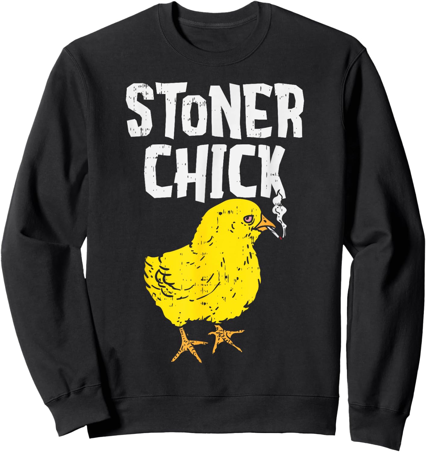 Stoner Chick Funny Weed 420 THC Cannabis Pun Women Gift Sweatshirt - Sweatshirt | Black