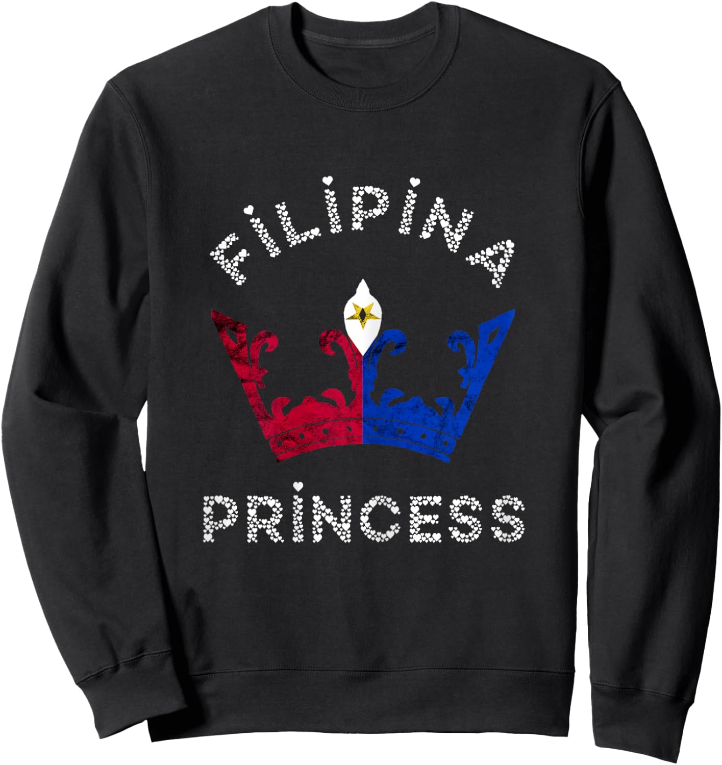 Philippines Filipina Princess Crown Pinay Filipino Pride Sweatshirt - Sweatshirt | Black