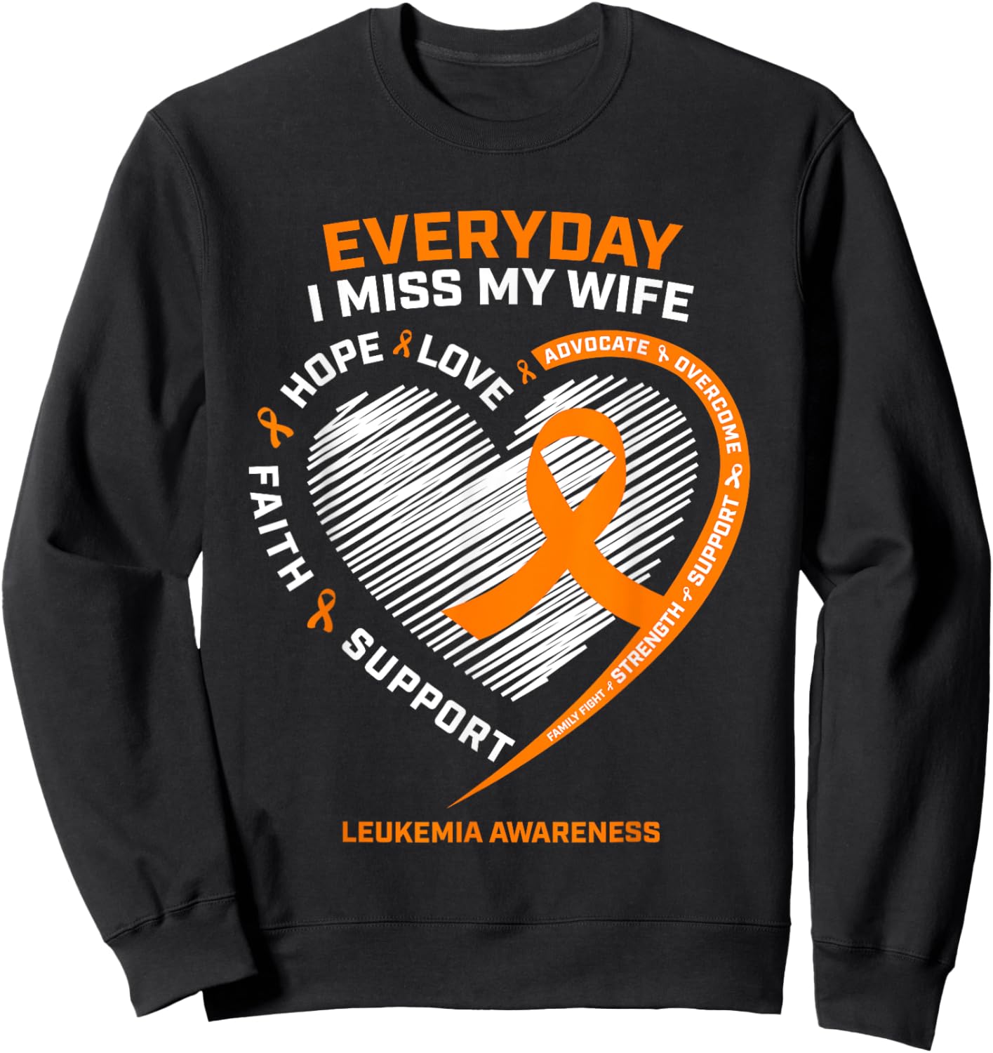 Loving Memory In Remembrance Of My Wife Leukemia Awareness Sweatshirt - Sweatshirt | Black