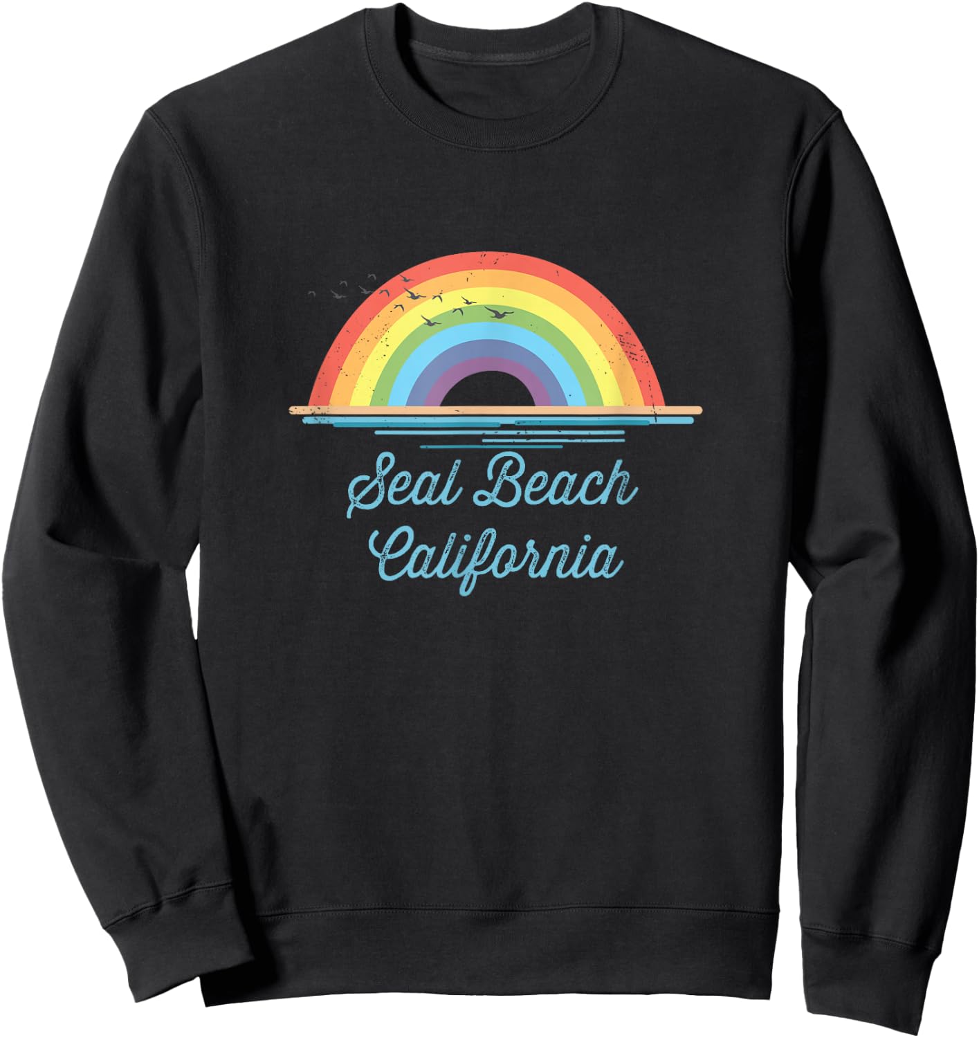 Seal Beach California Souvenir Graphic Sweatshirt - Sweatshirt | Black
