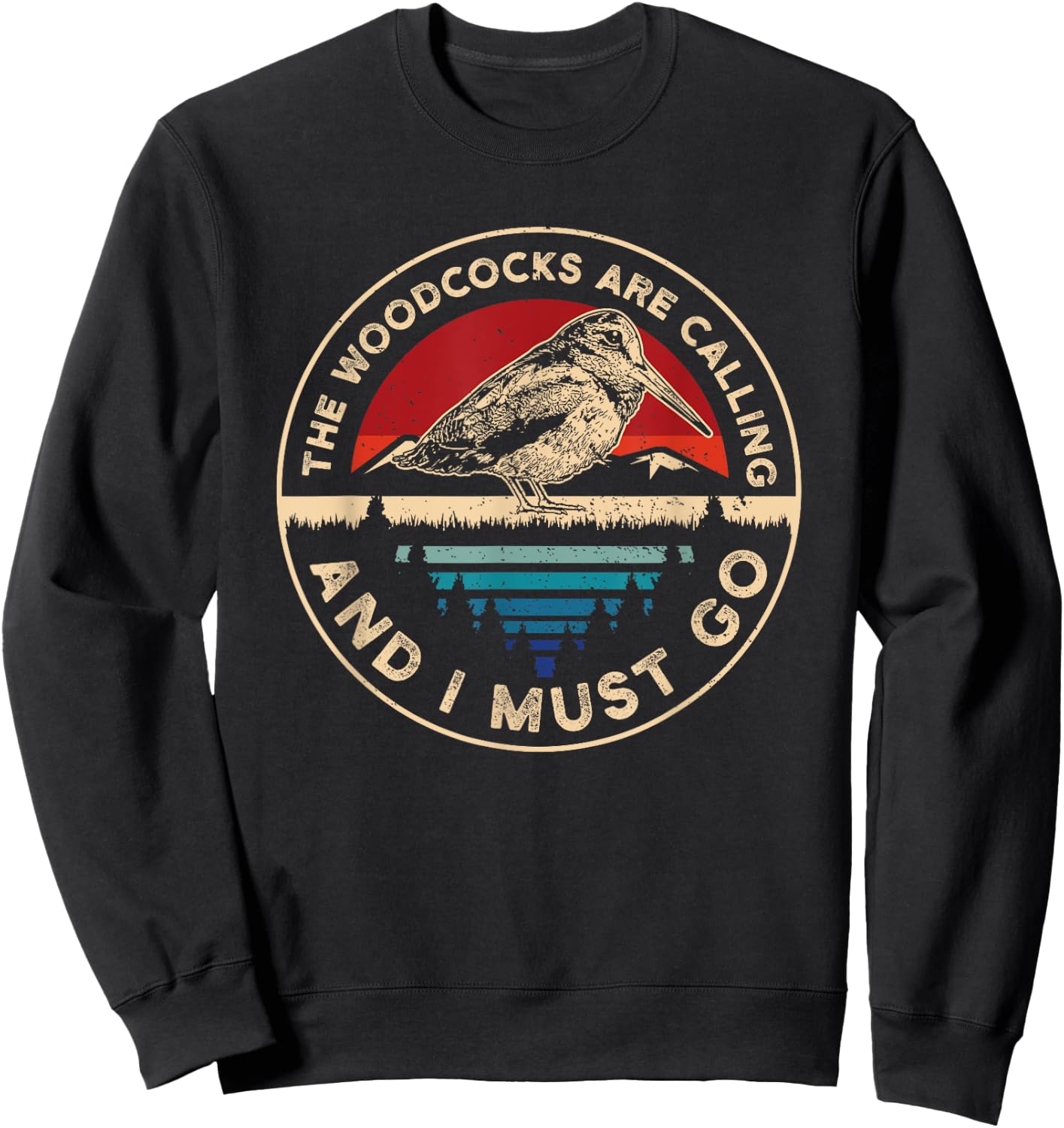 Hunting Woodcock bird- Retro funny phone calls Hunter Sweatshirt - Sweatshirt | Black