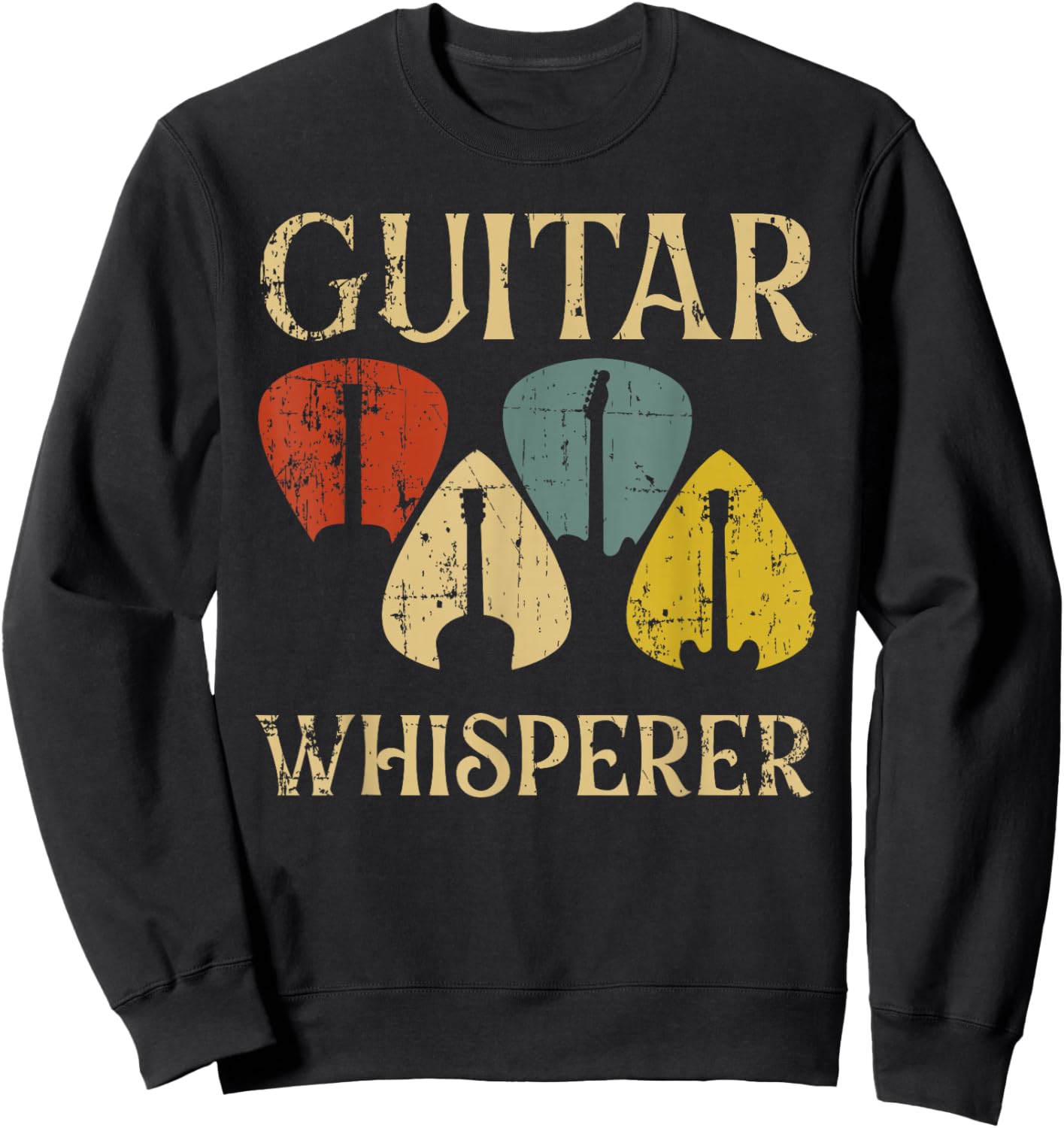Guitars Whisperer Funny Guitarist Music Lover Gift Men Women Sweatshirt - Sweatshirt | Black