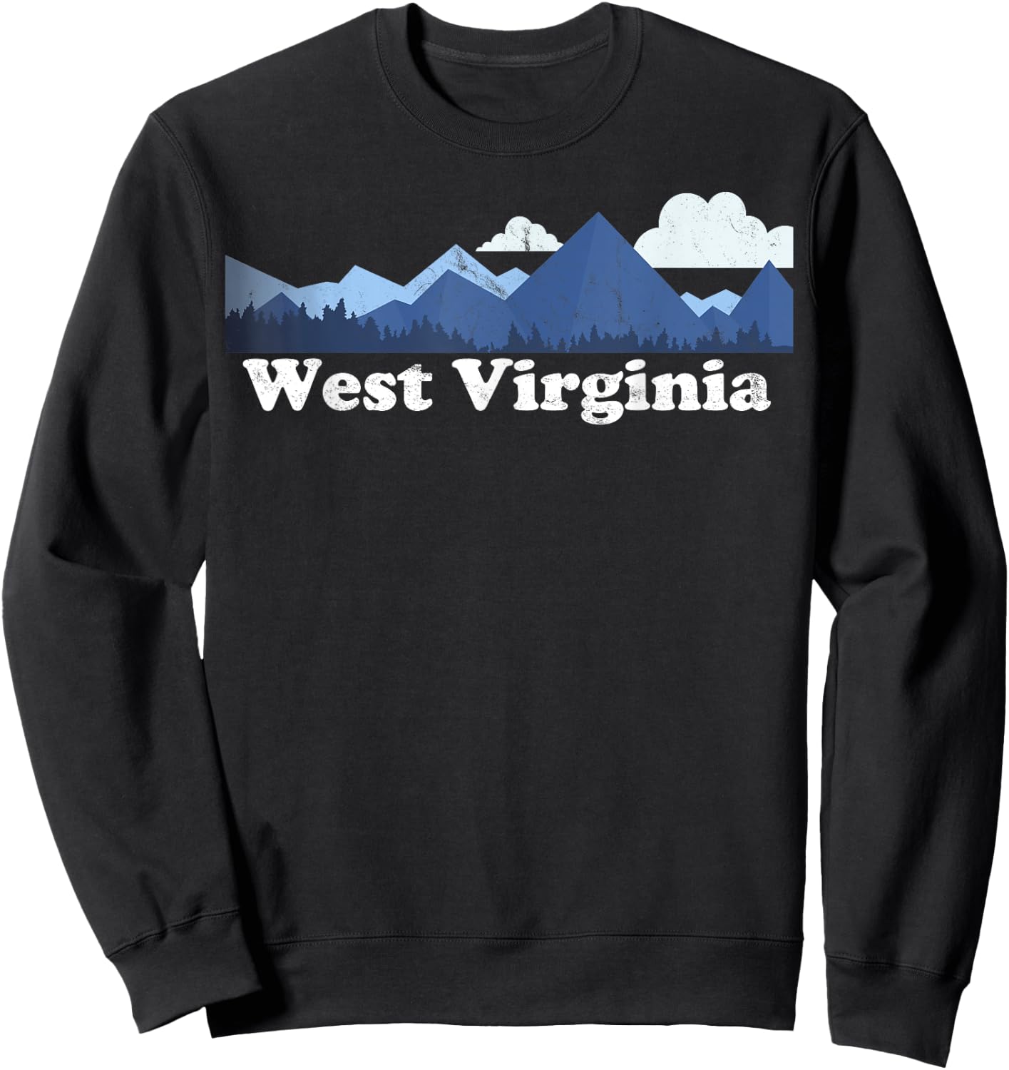 Cute West Virginia Allegheny Mountains WV Retro Sweatshirt - Sweatshirt | Black
