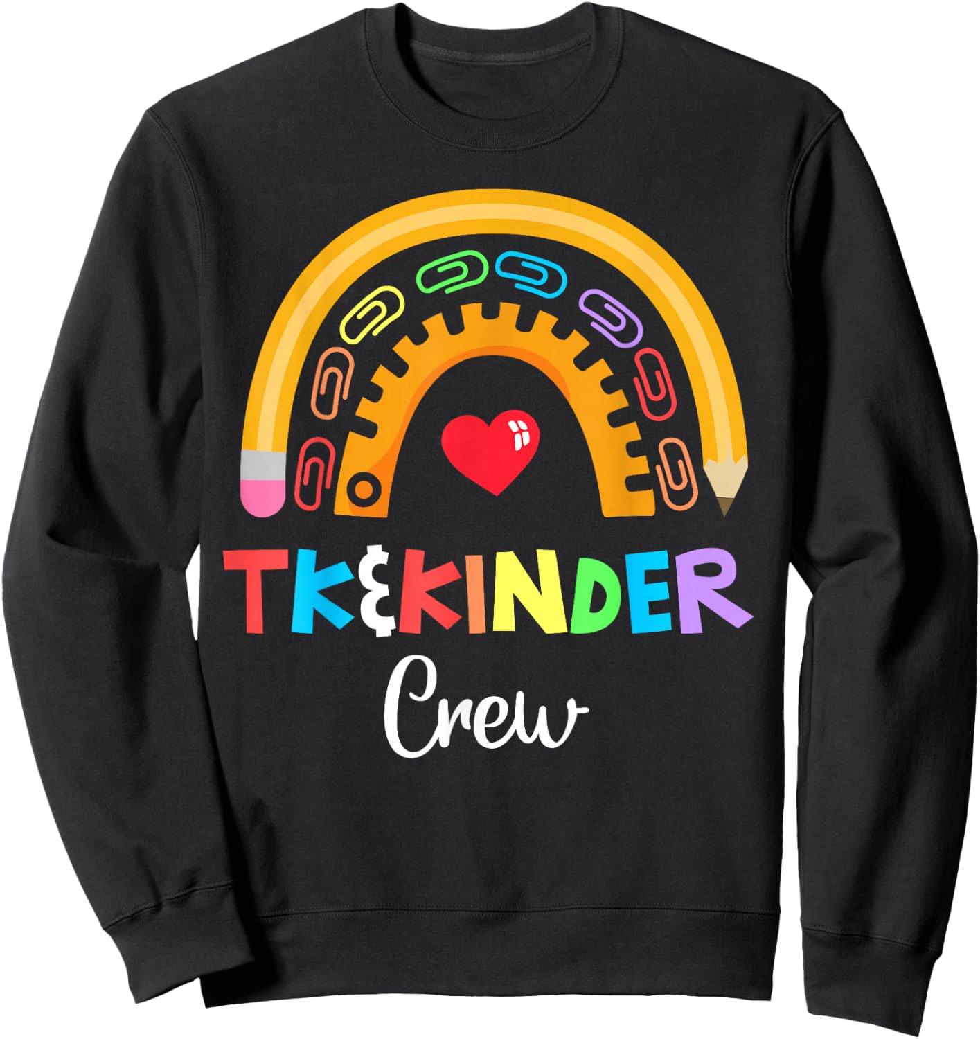 TK and Kinder Crew TK Teacher Transitional Kindergarten PreK Sweatshirt - Sweatshirt | Black