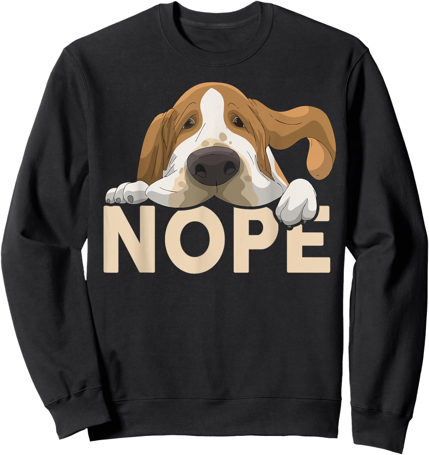 Basset-Hound Shirt Nope Not Today Funny Mom Dad Lover Gift Sweatshirt - Sweatshirt | Black
